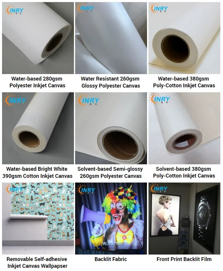 Solvent-Based Large Format up to 3.2m Width 260GSM Polyester Canvas Fabric for Latex Ink Printing