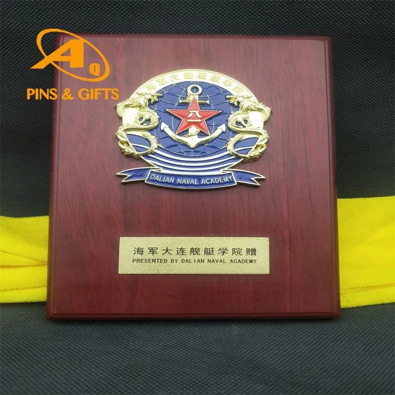 Octagonal Creative Crystal Trophy Custom Medal Custom Metal Wheat Ear Solid Wood Base Authorization Plate Commemorative Plate Souvenir Wood Wooden Plaque