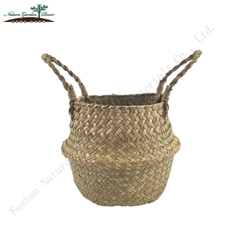 Amazon Hotsale Woven Baskets Storage with Handle Plant Decor Seagrass Basket