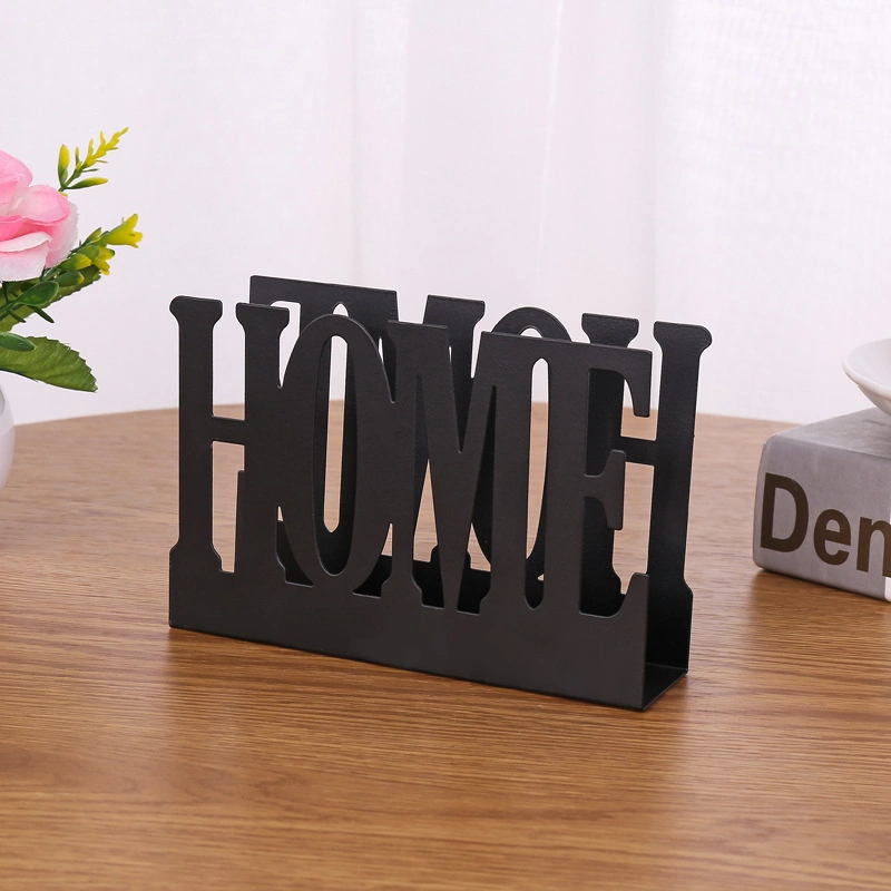 Black Tabletop Paper Stand Home Napkin Holder