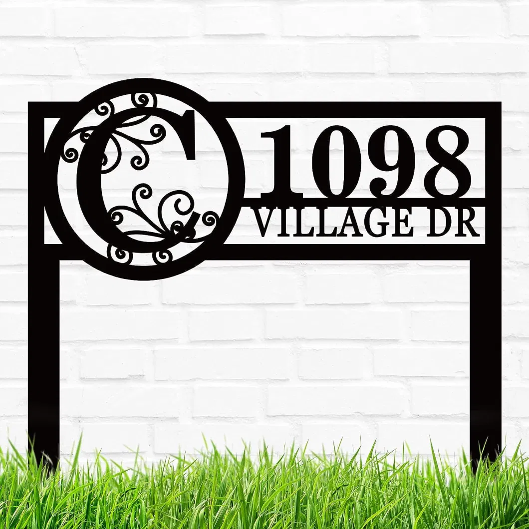 Personalized Address Yard Sign Metal Address Sign with Stake Custom Metal Address Sign Outdoor House Number Sign for Yard Lawn Address Sign