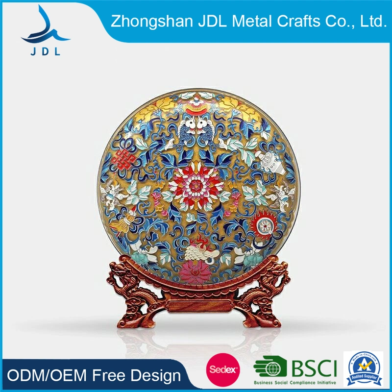 China Hot Sale Decorative Gold Metal 3D Embossed USA National Souvenir Plates Customize Plaque Home Decoration