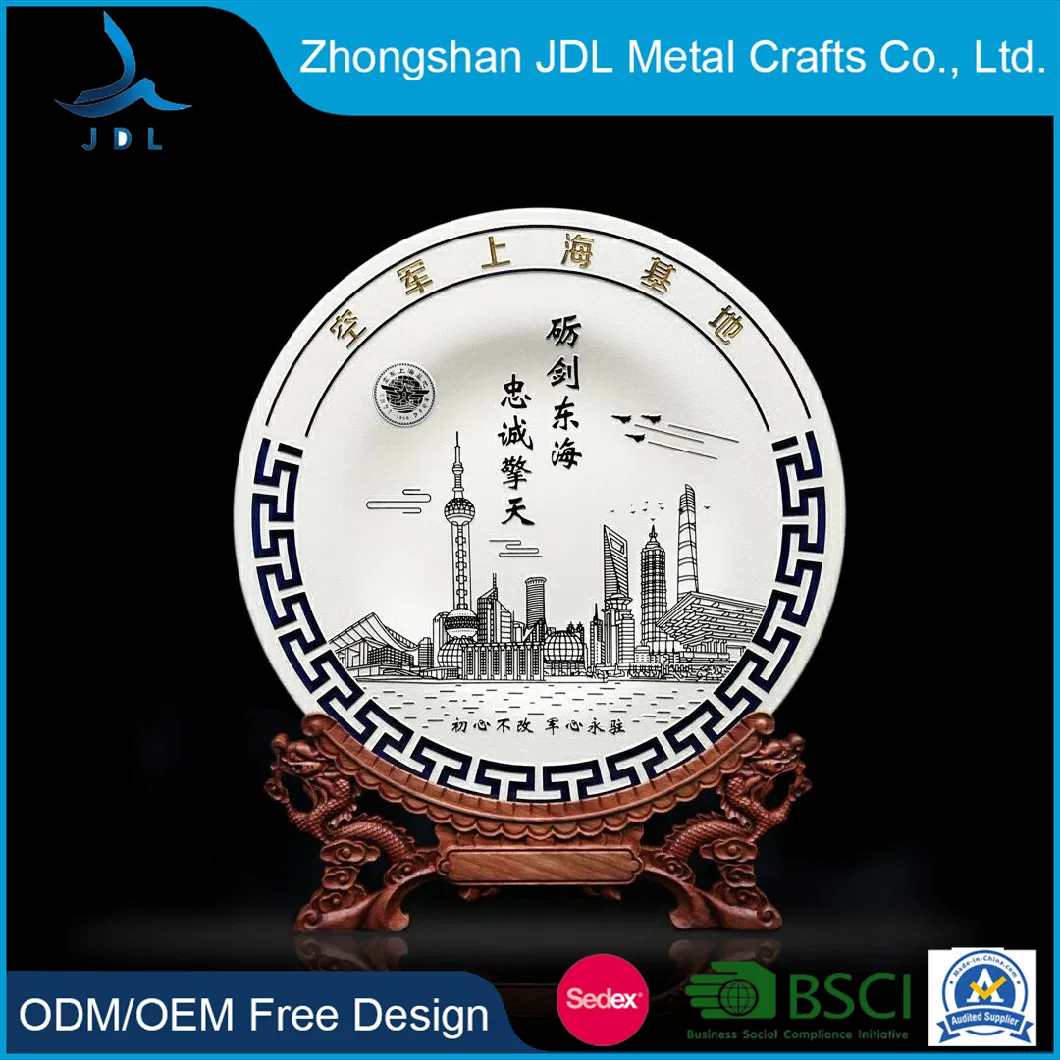 China Hot Sale Decorative Gold Metal 3D Embossed USA National Souvenir Plates Customize Plaque Home Decoration