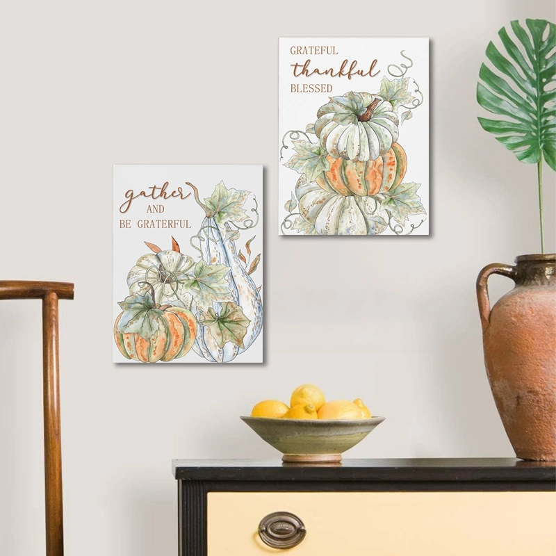 Kitchen Wall Decor LED Light Frames LED Autumn Nursery Light Wall Art Poster with Pumpkin Frame Fall Room Decor