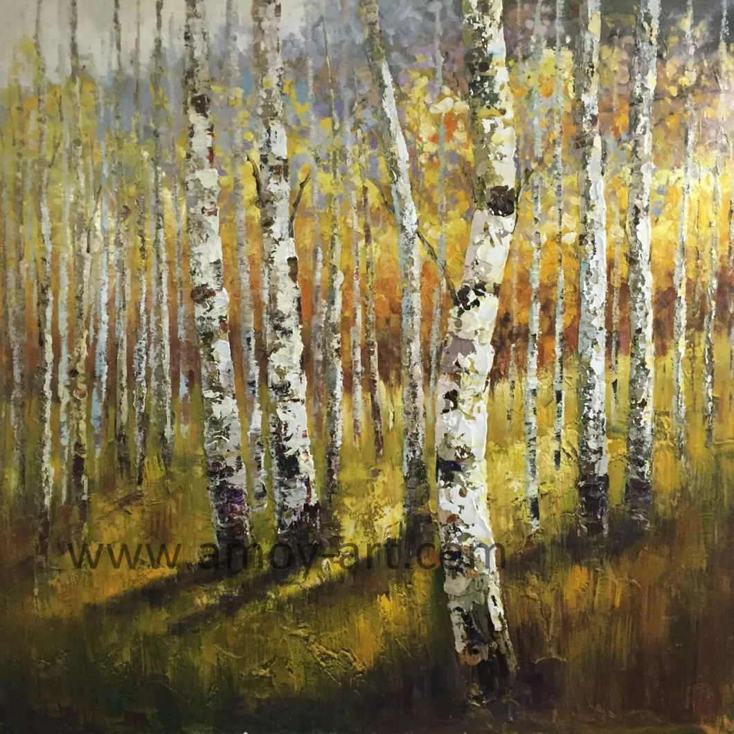 Handmade Heavy Oil Birch Oil Paintings for Wall Decor