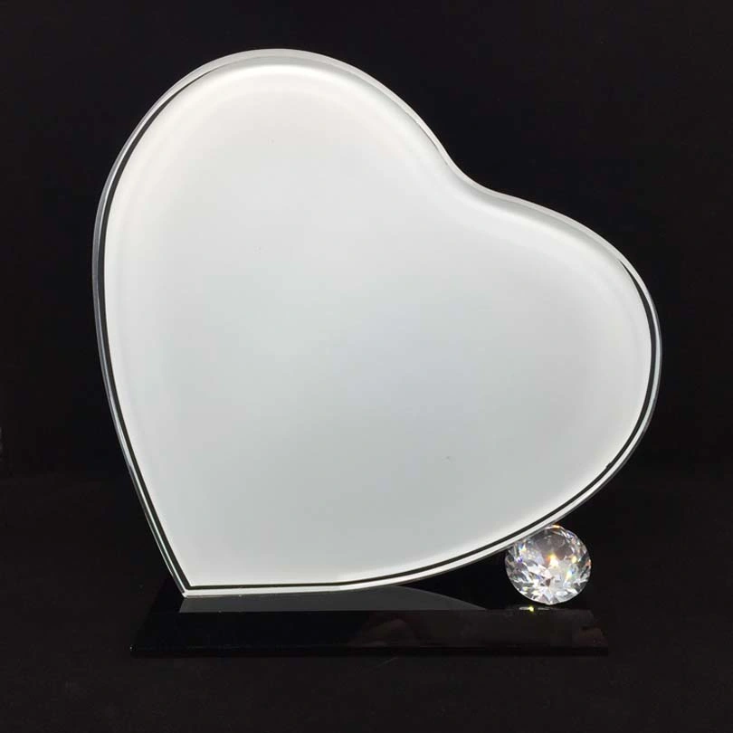 Heart Shape Sublimation Blanks Crystal Photo as Wedding Gift