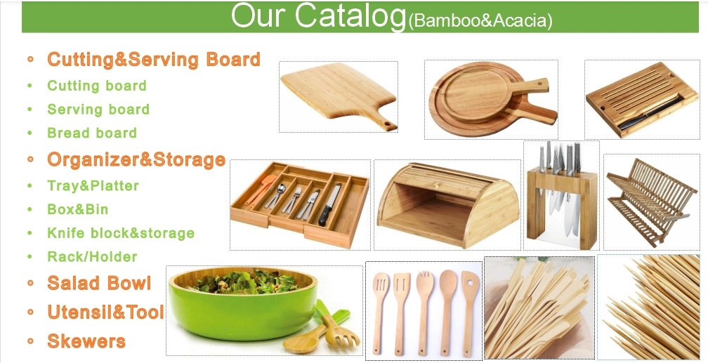 High Quality Bamboo Wood Serving Tray for Food FSC BSCI