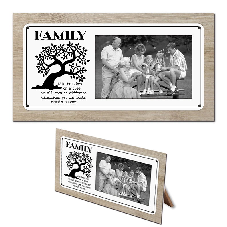 Photo Frame Inspirational Family Wooden Wall Art Decor for Table Decoration