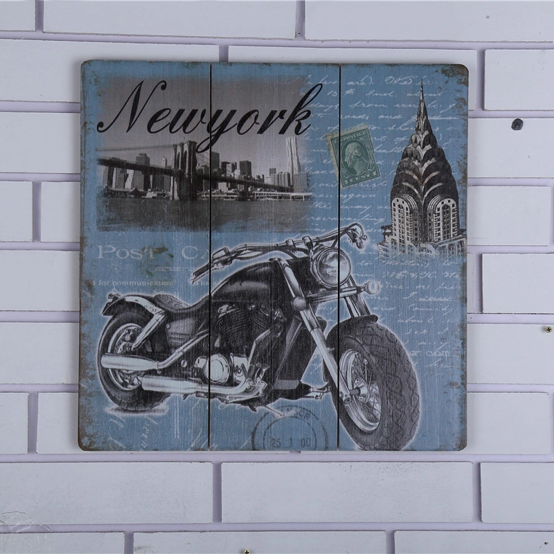 2016 New Design Wooden Decorative Wall Wood Plaque with Motorcycle