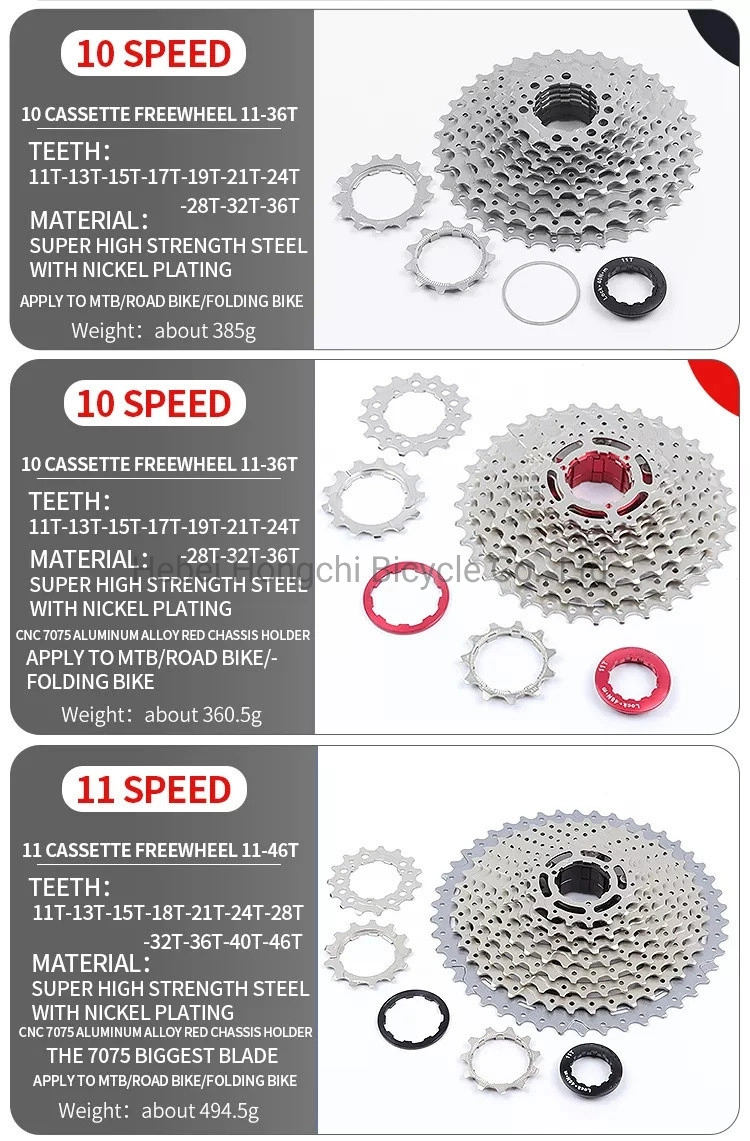 MTB 7-11 Speed Cassette Freewheel 11-50t Mountain Bike Freewheel