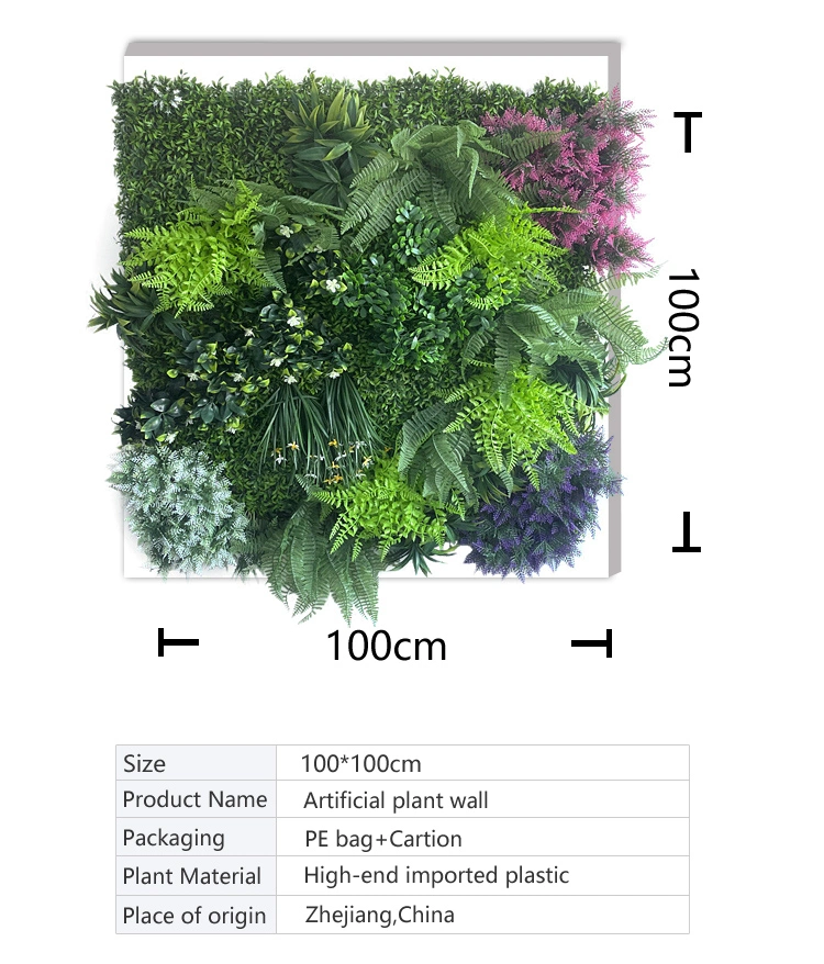 Wholesale Indoor Garden Decoration Green Artificial Wall Plant Panel Fire Retardant Anti UV Outdoor Artificial Plant Wall