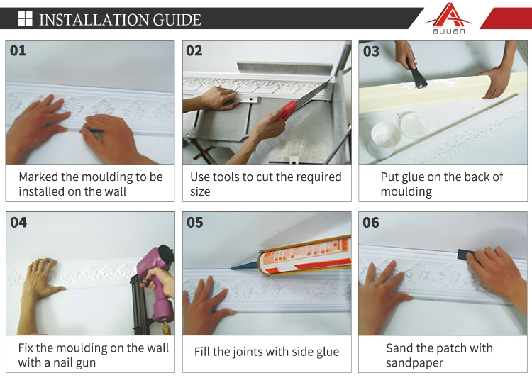 Decorative Polyurethane Wall Molding and PU Foam Baseboard for Sale