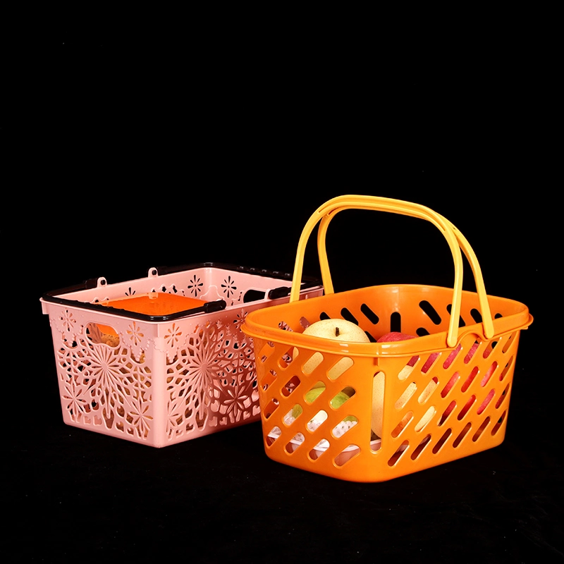 Portable Laundry Basket Folded Vegetable Fruit Basket Plastic Shopping Basket