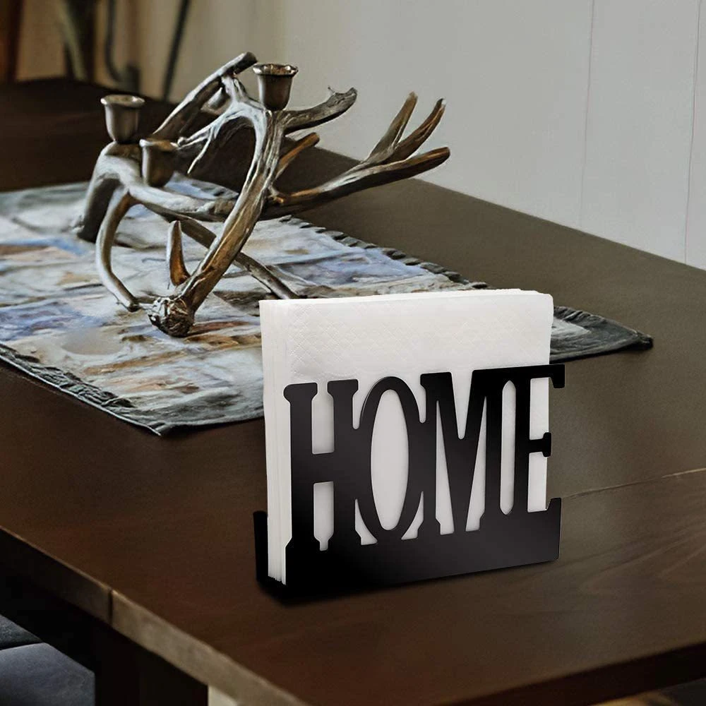 Black Tabletop Paper Stand Home Napkin Holder