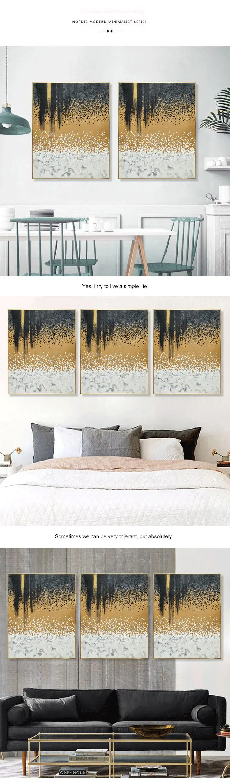 Modern Living Room Background Picture Home Decor Wall Abstract Seascape Art Prints Paintings