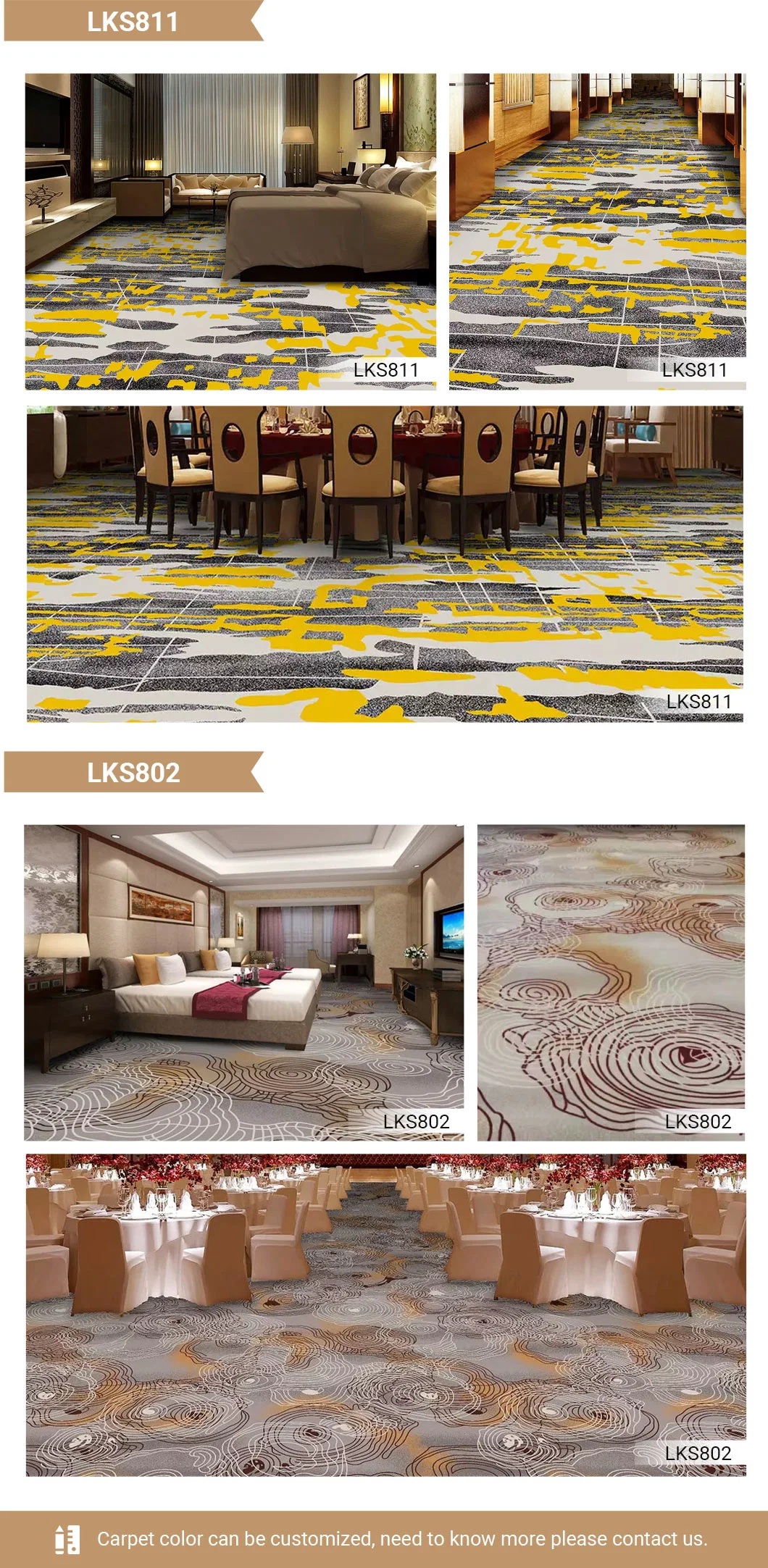 Yellow Dapartment Floor Rugs and Modern Design Printed Carpet for Living Room in Stock Colourful Printed Wall to Wall Hotel Room Carpet