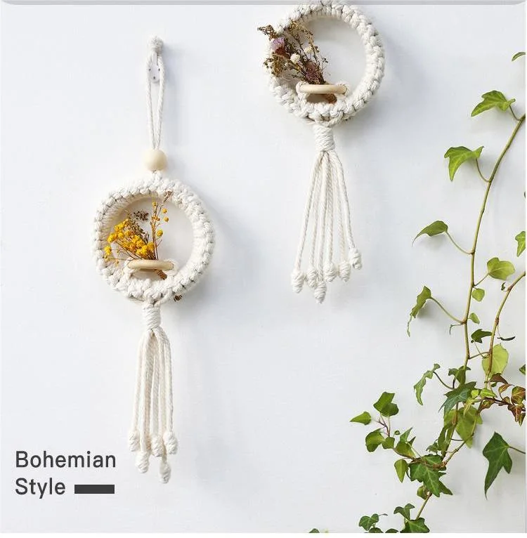 New Design Handmade Flower Decoration Macrame Circle Flower Wall Hanger