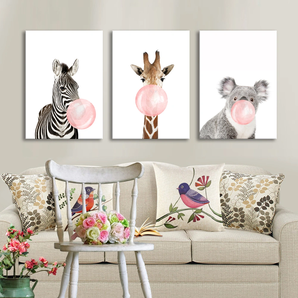 Home Decoration Modern Canvas Print Giraffe Oil Painting Animal Hanging Wall Art