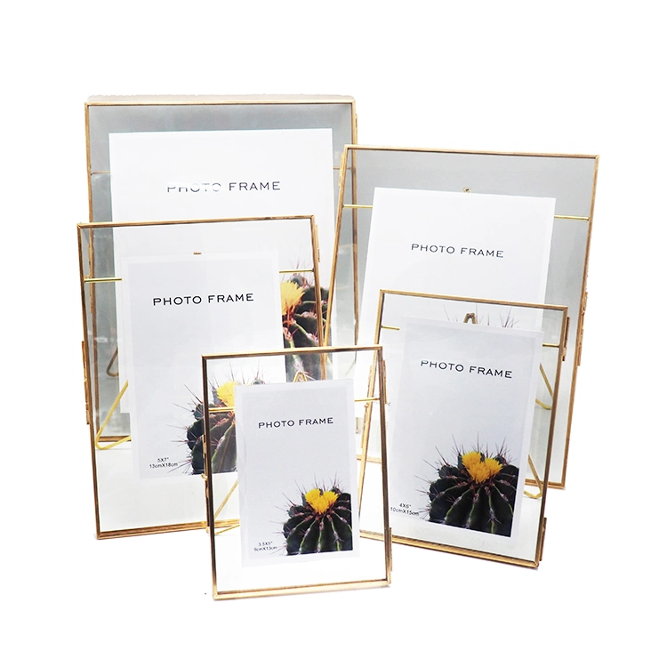 Folding Transparent Golden Black Bronze Rose Gold Silver Plated Metal Photo Frame