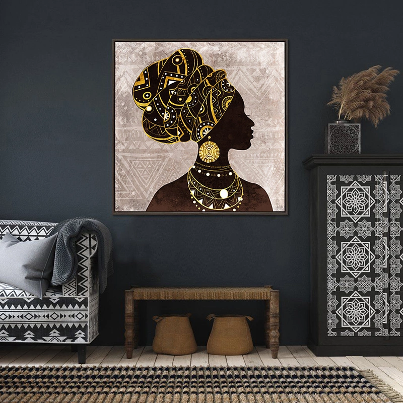 Black Girl Colourful Print Wall Art Handmade Oil Painting