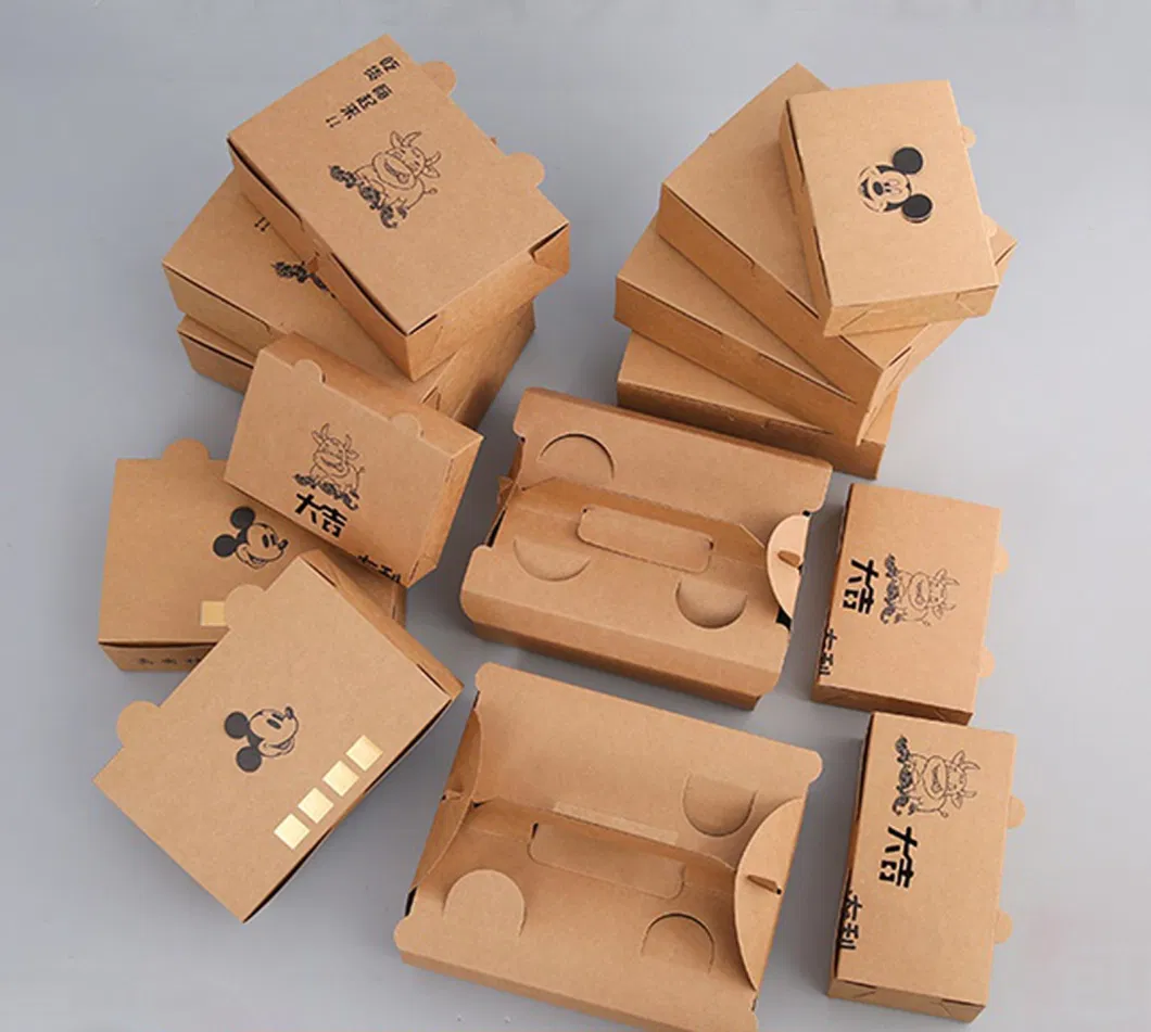 Disposable Kraft Paper Bowls Fruit Salad Bowl Food Packaging Containers Takeaway Party Favor Lunch Box Wholesale