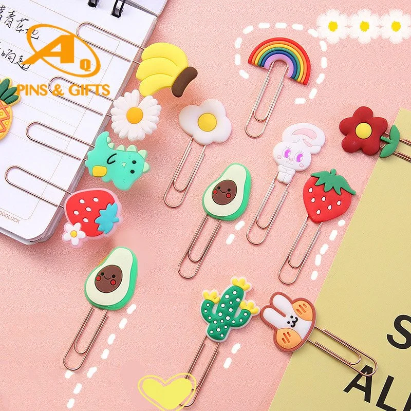 Promotional Gift Production Custom Stainless Steel Metal Bookmark Plastic Paper Clip