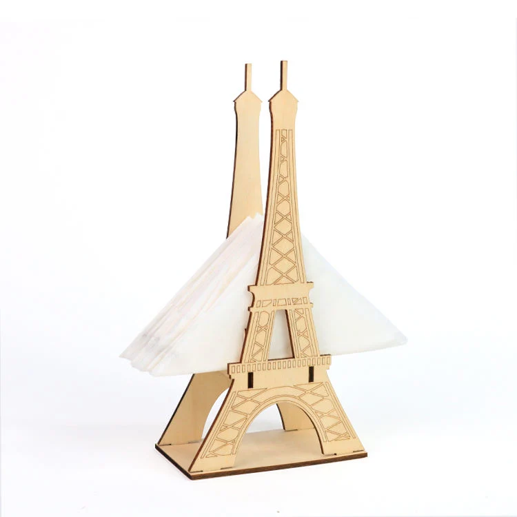 Wholesale Eiffel Tower Paper Napkin Holder Wood