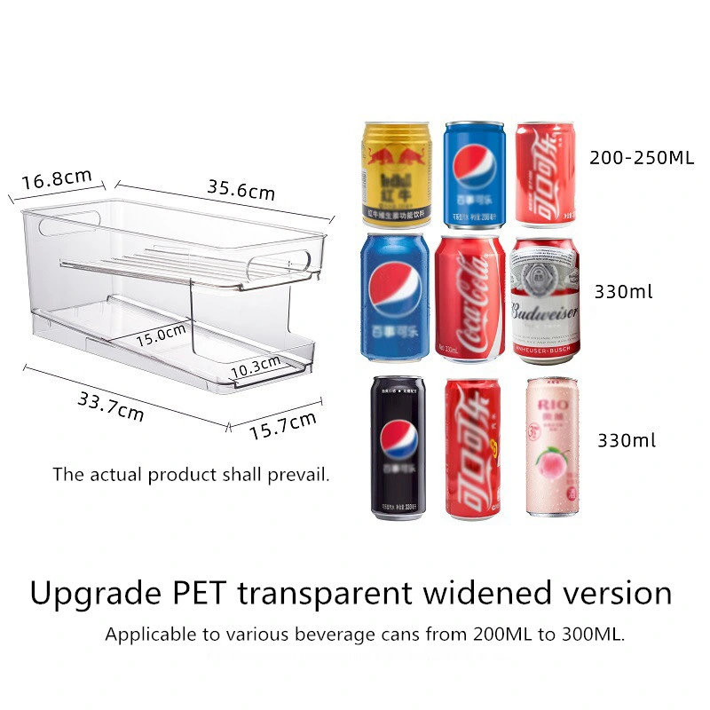 Kitchen Refrigerator Storage Box Pet Transparent Storage Box Beverage Vegetable and Fruit Cabinet Storage Fresh Storage Box Set Storage Holder