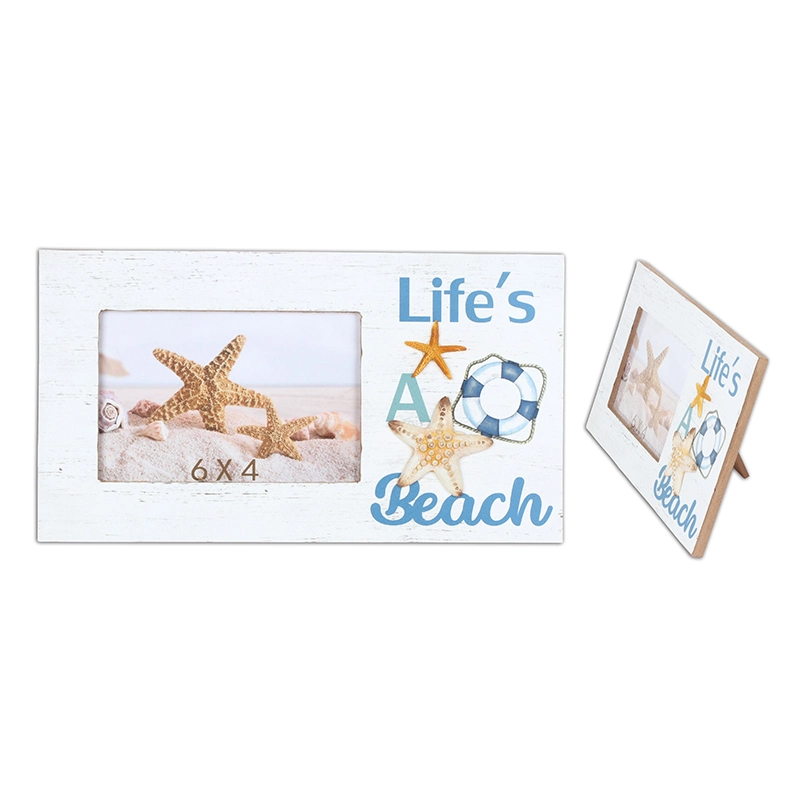 a Home Handmade Unique Decorative 4X6 Opening Wooden Panel Beach Picture Photo Frame Customized