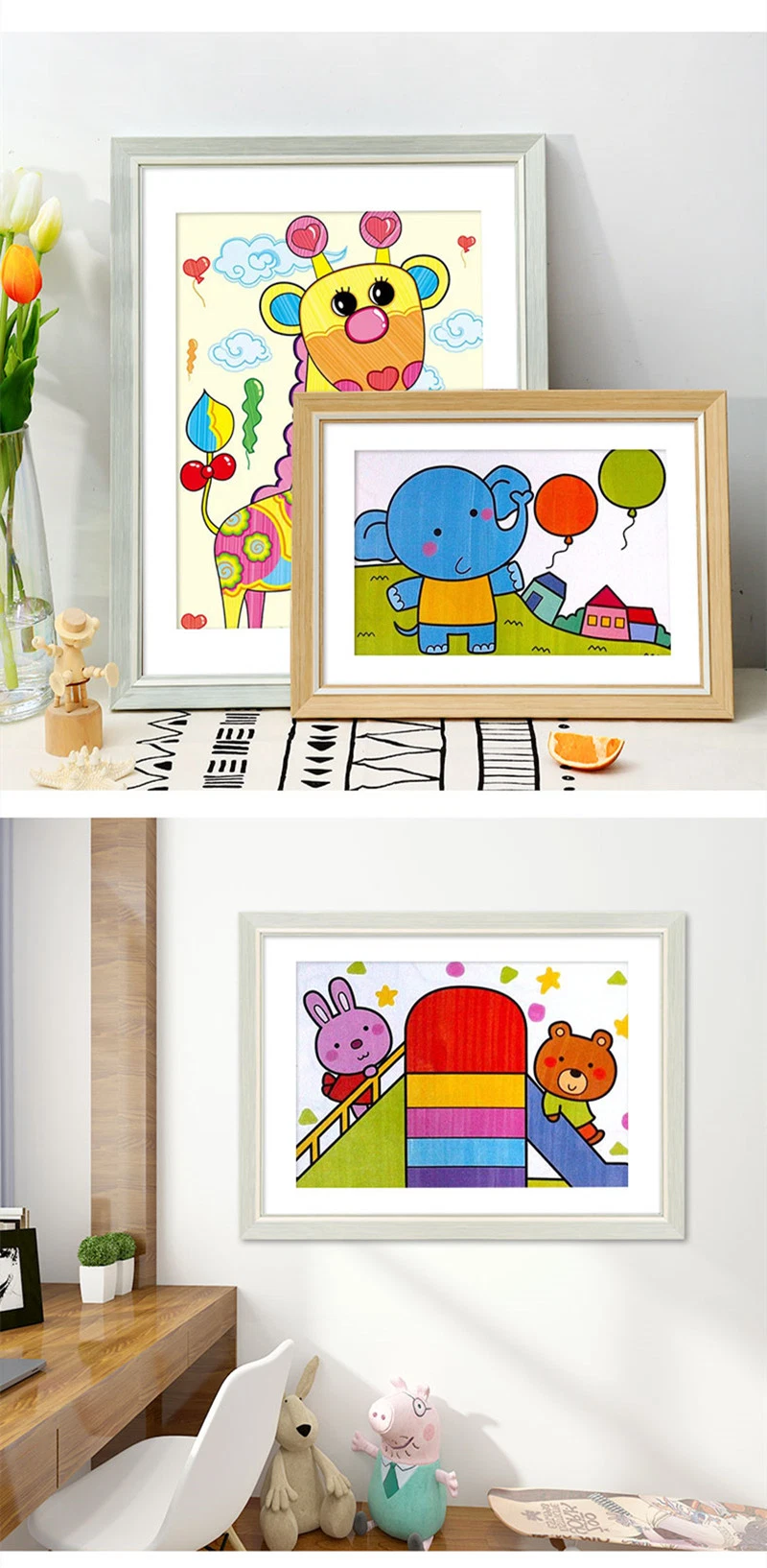 Simple Children&prime; S Big Picture Frame Wall Simple Picture Frame 0708