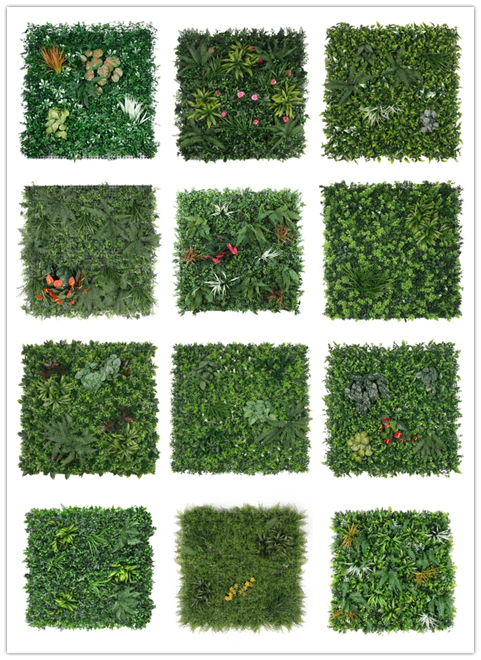 Factory Wholesale Price Grass Encryption Fake Plant Hedge Artificial Greenery Wall for Company or Shopping Mall Decoration