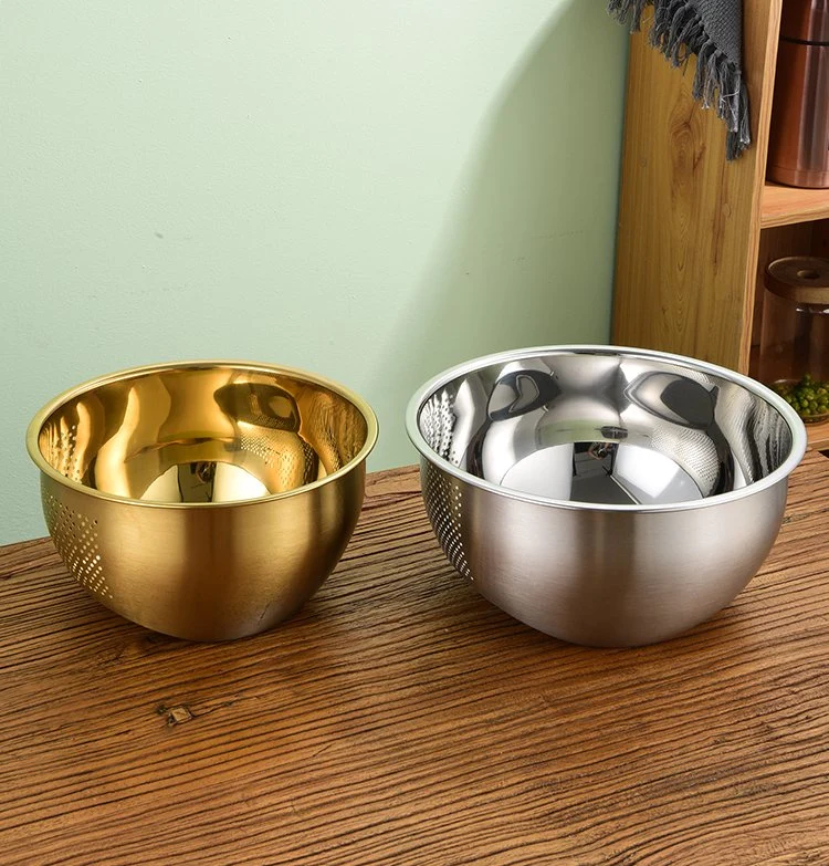 Stainless Steel Fruit Vegetables Food Colander Rice Strainer Kitchen Drain Basket