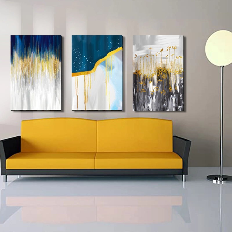 Luxury Gold Gift Canvas Wall Art Printing Home Decor Painting Modern Elegant Cheap Simple Aesthetic Designer Art 3 Piece Art Set