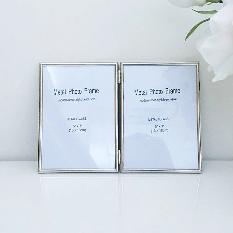 Atmospheric Decoration Transparent Double Sided Glass Promotional Gift Metal Photo Frame