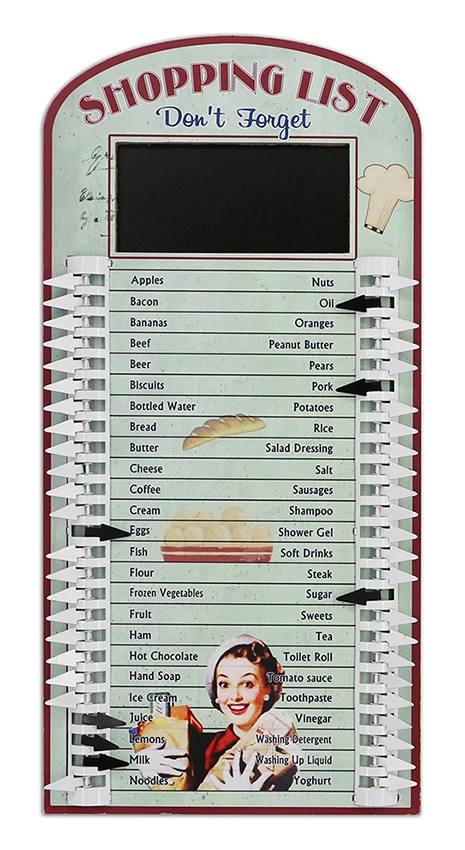 Household Kitchen Wooden Wall Plaque Shopping List with Memo Wall Plaque Wood Craft Sign