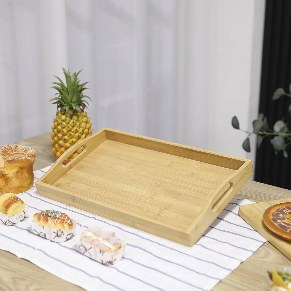 Dinner Tray Serving Table Wooden Serving Trays Wooden Hamburger Tray Decor Wood Food Tray