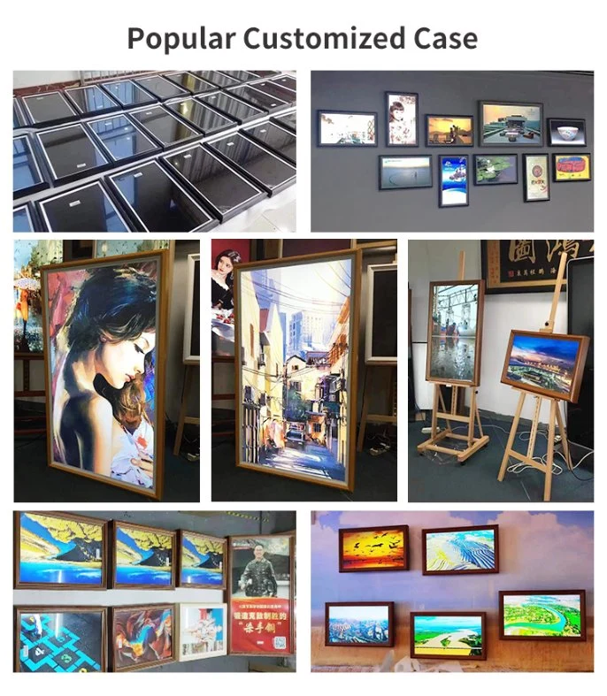 Intelligent Art Museum Display Gallery Wooden Signage Artistic Smart Digital Photo Frame