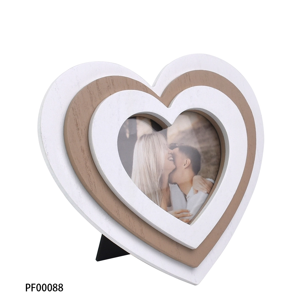 New Heart Design Natural Wooden Plastic 4X6&prime;&prime; 5X7&prime;&prime; 8X10&prime;&prime; Photo Frames