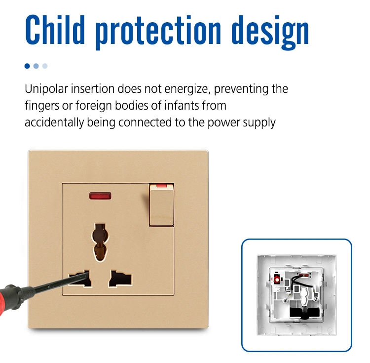 Trendy UK Silver 13A Dual Power Wall Outlet Universal Multi Socket