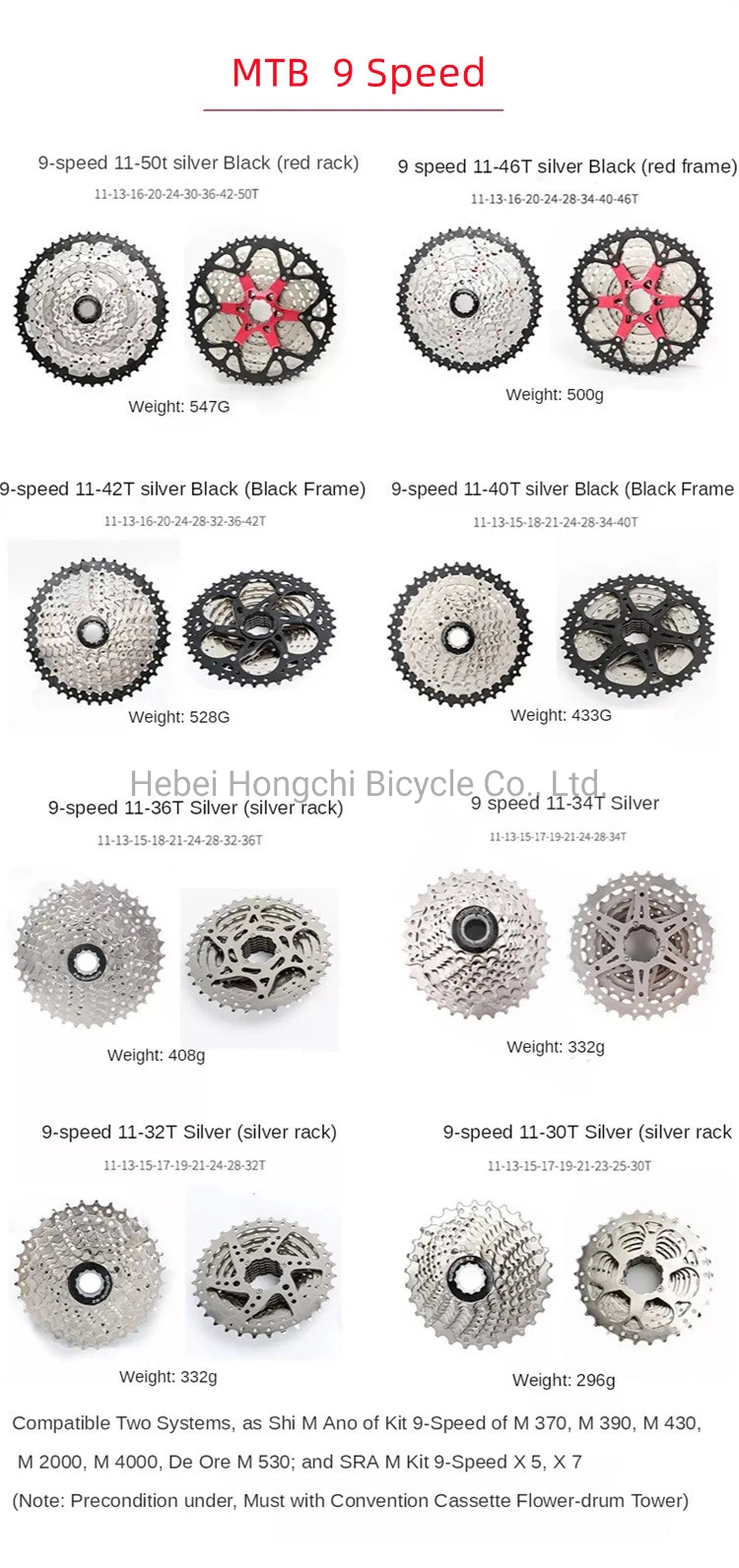 Mountain Bike 8-13 Speed Freewheel Steel Cassette 11-50t Freewheel