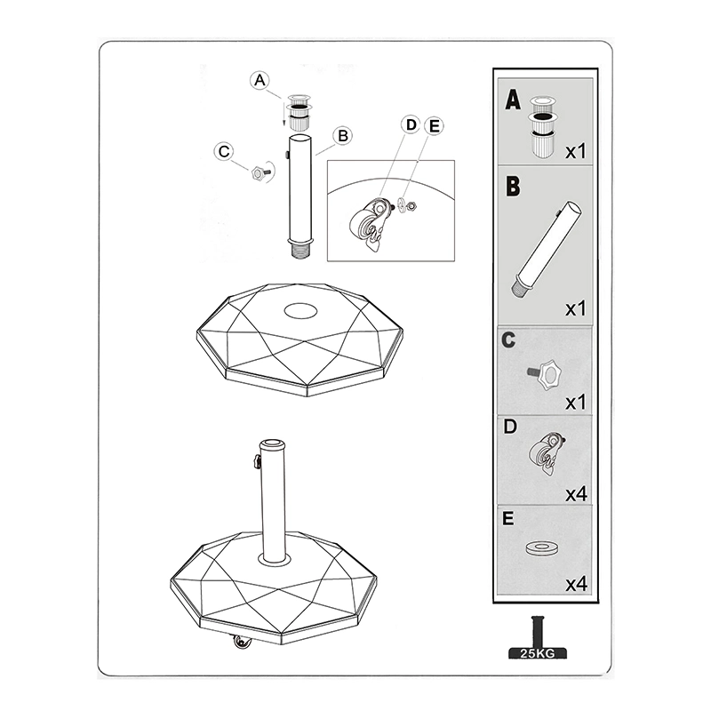 Hot Sale 8kgs Resin Garden Parasol Umbrella Base