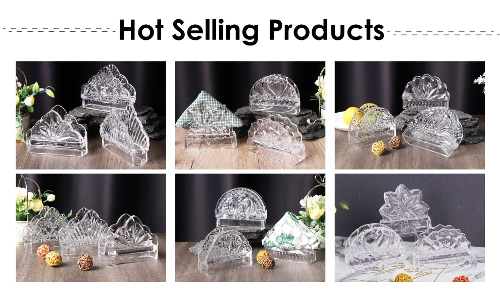 Wholesale Factory Cheap Hotel Standing Tissue Holder Glass Napkin Holder for Tissue