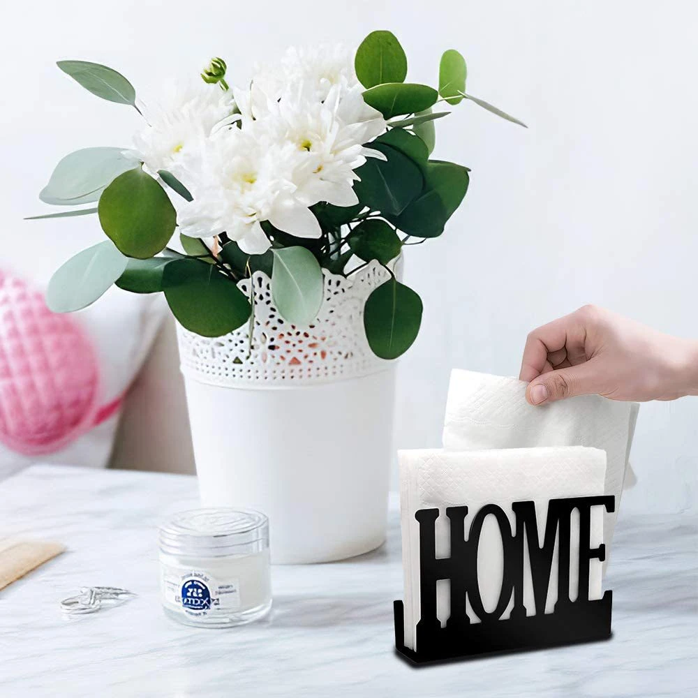 Black Tabletop Paper Stand Home Napkin Holder