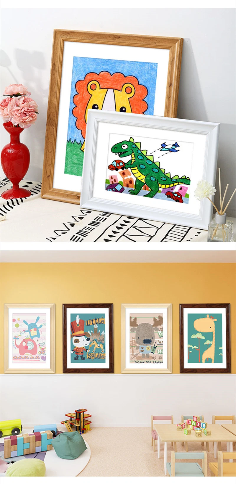 Simple Children&prime; S Big Picture Frame Wall Simple Picture Frame 0708