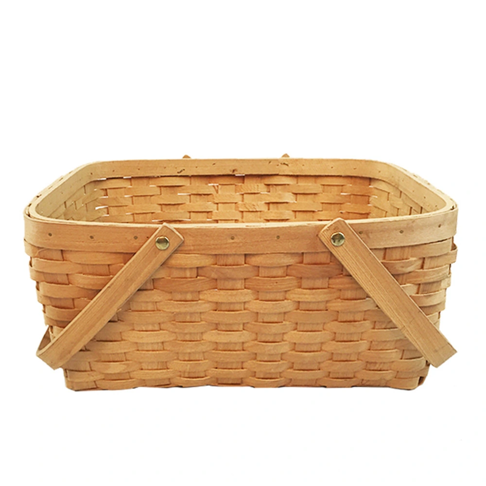 Natural Wood Weaving Woven Storage Wooden Fruit Basket