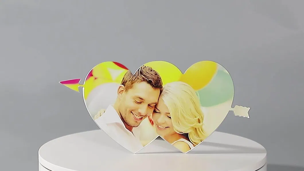 Double Heart Sublimation Aluminum Blanks Photo Frame