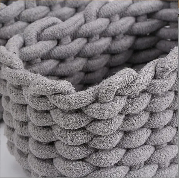 Cotton Rope Woven Storage Basket for Desktop Storage