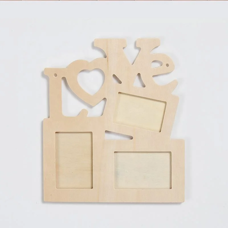 Low Price Hot Sale Wood/Wooden Photo Frame with Laser Cut Love Letters