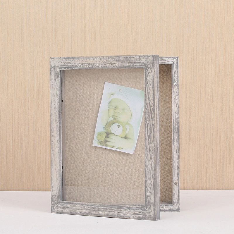 Photo Album Shadow Box 3D Square Picture Frame with Mat, Shadowbox Frame Picture Frame Photos Woodgrain DIY Frames for 3D Wall Decor Tabletop Display