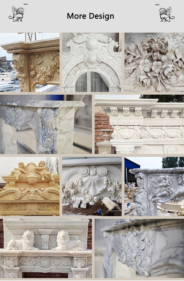 New Design Hand Carved Garden Entrance Antique Marble Door Frame Mdfy-6